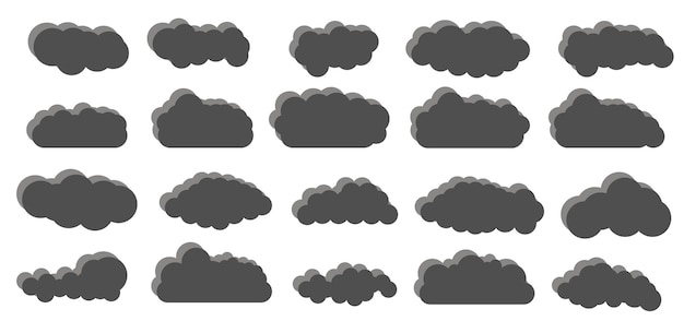 Wolken am Himmel Abstrakte Wolken auf weißem Hintergrund Vektorillustration