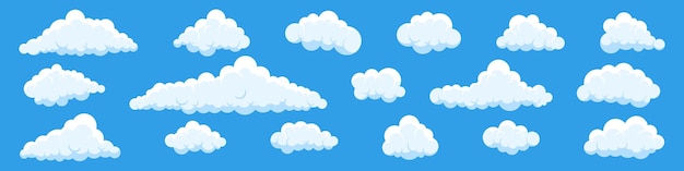 Wolken-Ikonensatz Cartoon-Stil