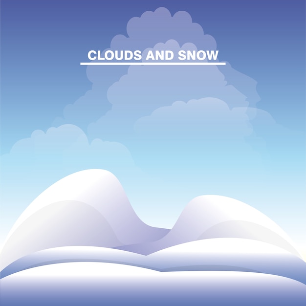 Wolken und Schnee Design