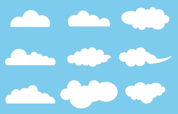 Vektor wolkenbilder weiße wolkenvektor wolken-ikonen