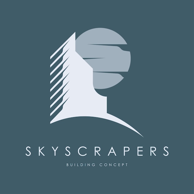Wolkenkratzer-logo-design-konzept-vektor