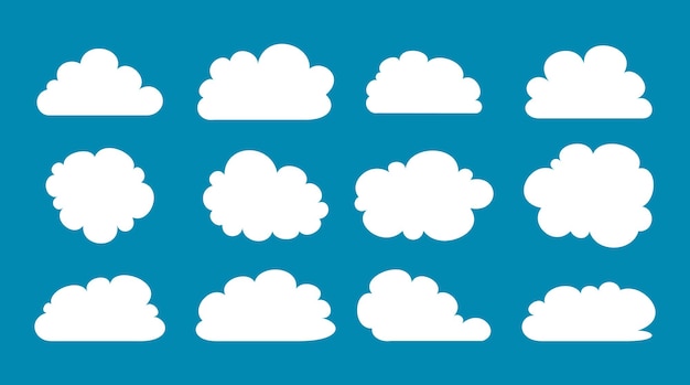 Wolkensammlung in png mit blauem Hintergrund