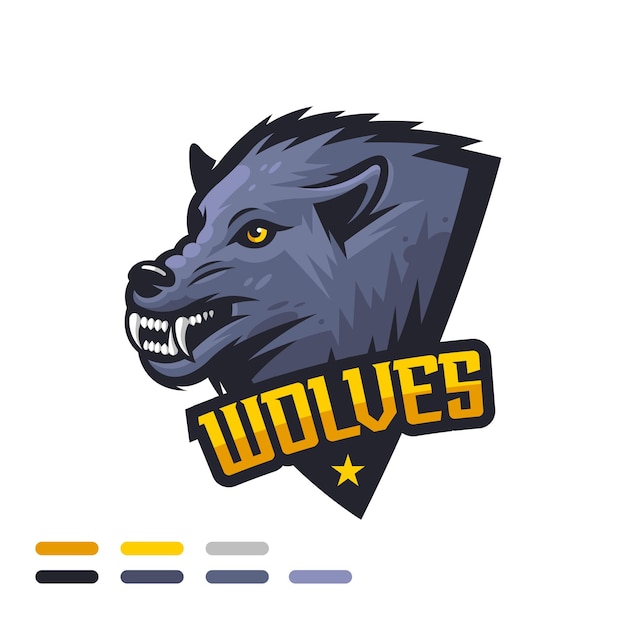 Wolves gaming esport maskottchen-logo-design