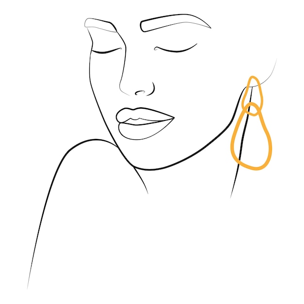 Woman Portrait Abstrakte Zeichnung einer einzelnen Linie