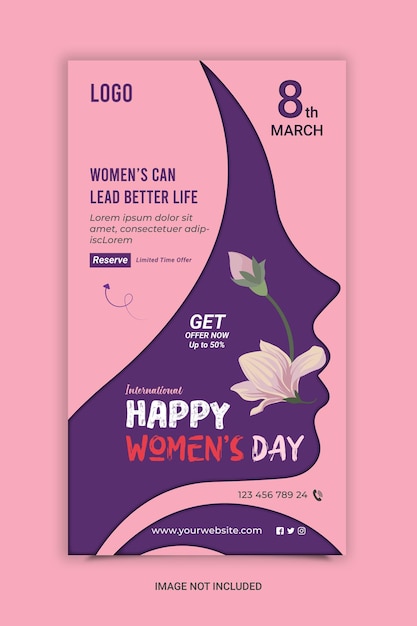 Vektor womens day neues web-banner und template-design für instagram