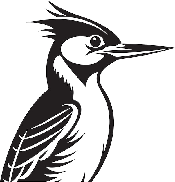 Vektor woodpecker bird logo design schwarz und weiß elegantes woodpecker bird logo design schwarz und weiß min