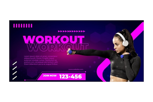 Workout banner vorlage mit foto