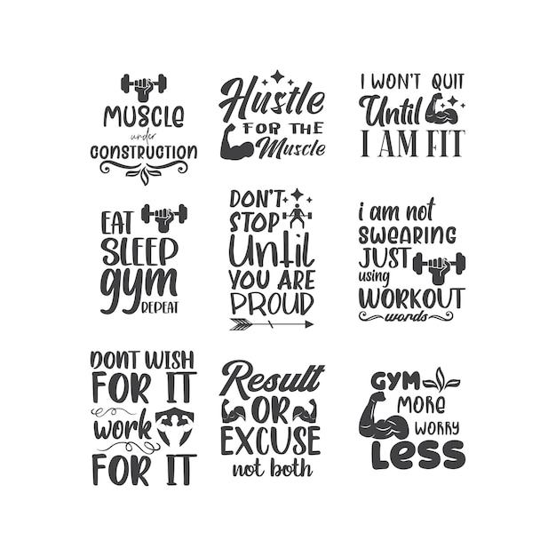 Workout gym zitiert schrift typografie