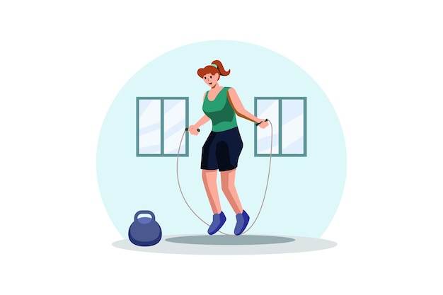 Workout- und Sport-Flat-Design-Illustration