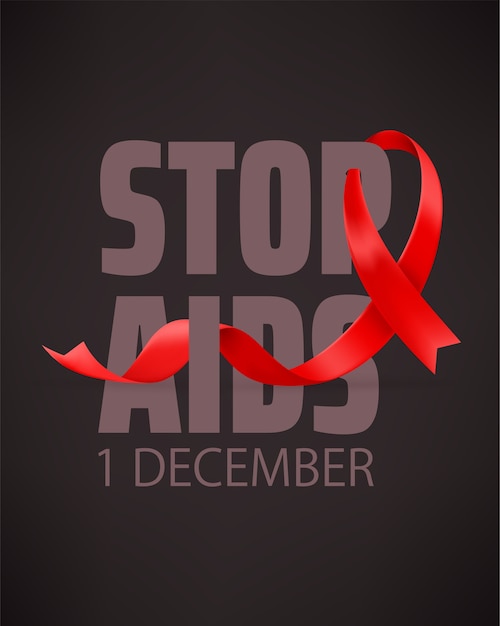 Vektor world aids awareness day konzept. stoppen sie aids