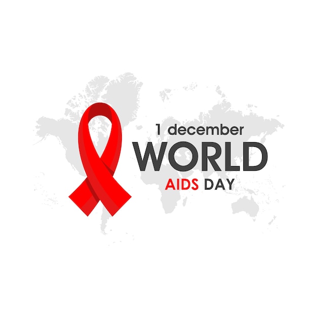 World aids day poster mit rotem band