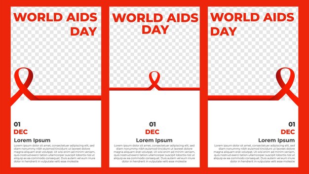 World aids day social-media-geschichten-sammlungsdesign