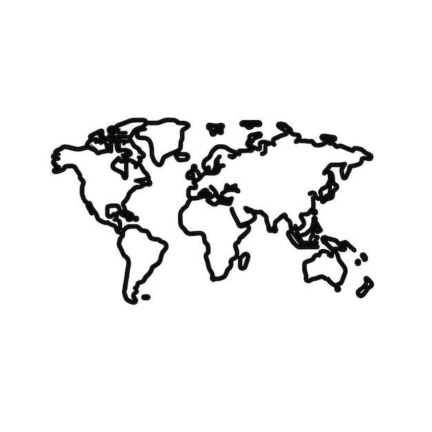 Vektor world map linear icon vector silhouette