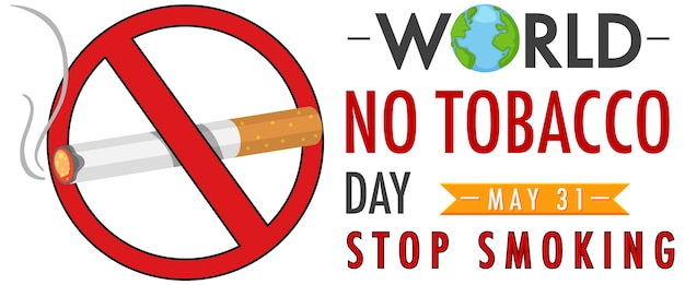 World no tobacco day logo mit verbotenem rauchverbot