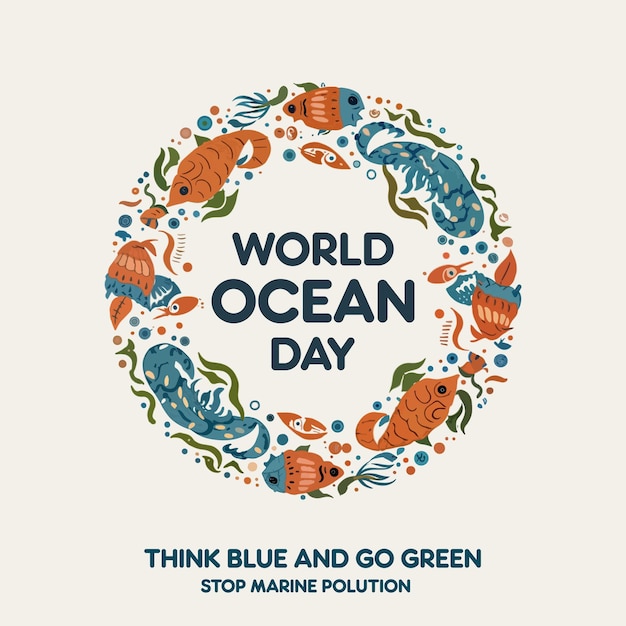 World Oceans Day Illustration (Illustration für den Weltmeerestag)