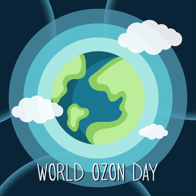 World ozon day banner mit blauer erde