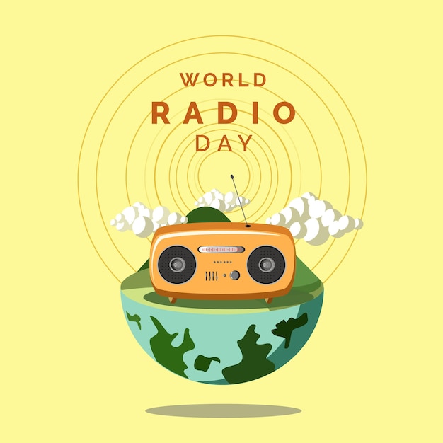 Vektor world radio day-vektor-illustration