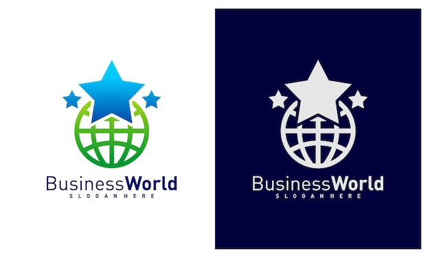 World star-logo-vektorvorlage kreative welt-logo-designkonzepte