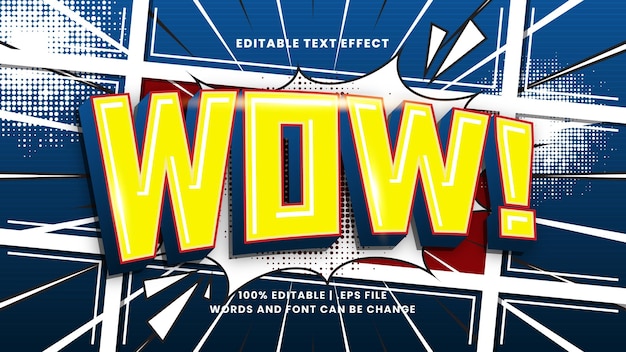 Wow comic editierbarer texteffekt mit cartoon-textstil