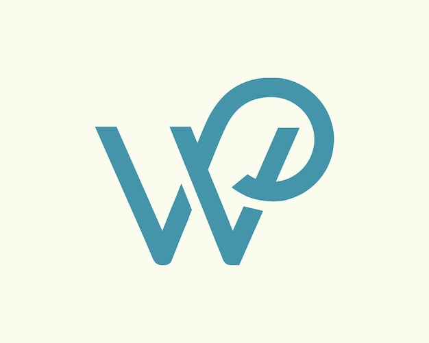 WP Letter Initial Logo Design Ein blaues Logo mit wp und weißem Hintergrund