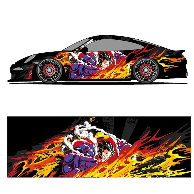 Vektor wrap-car-design, vektor, abstrakter vinyl-aufkleberdruck