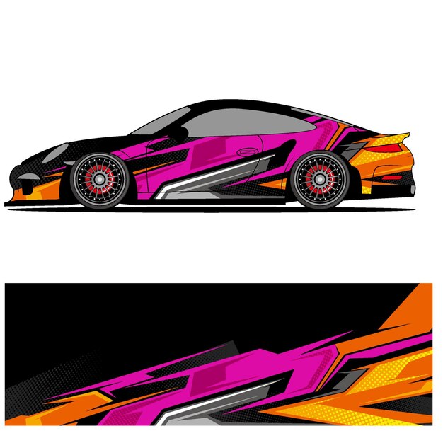 Vektor wrap-car-design, vektor, abstrakter vinyl-aufkleberdruck