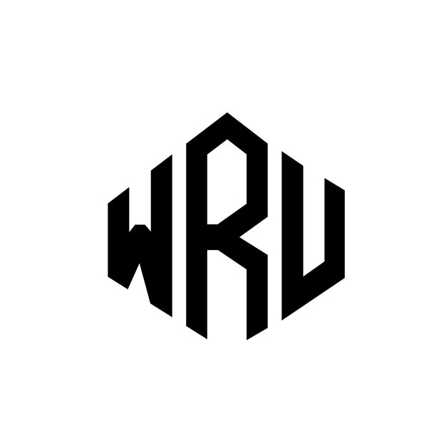 WRU Buchstaben-Logo-Design mit Polygon-Form WRU Polygon- und Würfelform Logo-Design WRU Hexagon-Vektor-Logos-Schablone weiße und schwarze Farben WRU Monogramm Geschäft und Immobilien-Logo
