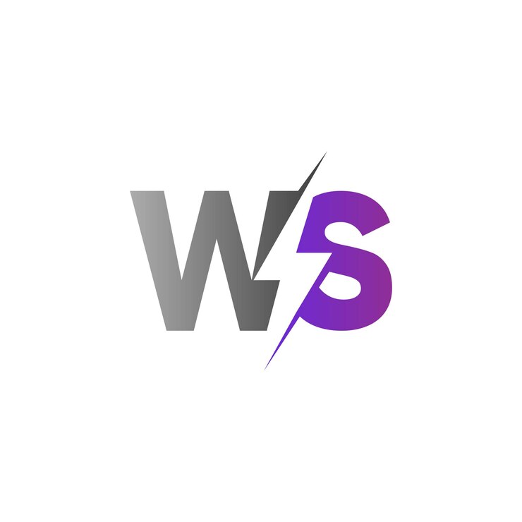 WS-Buchstaben-Logo mit Energiezeichen