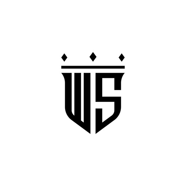 WS-Logo-Design Buchstaben Text Name Symbol Monochrom-Logo Alphabet Zeichen Einfaches Logo
