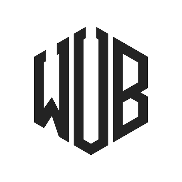 WUB-Logo-Design Anfangsbuchstaben WUB-Monogramm-Logo in sechseckiger Form