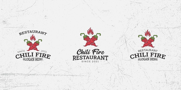 Würziger chili-logo-design-vorlagenvektor, chilipfeffer, scharfer chili, roter chili, scharfes essen