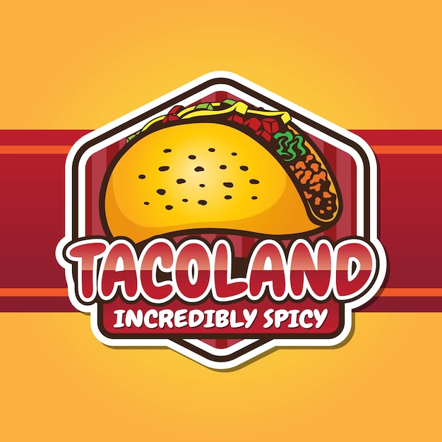 Würziges taco-logo-maskottchen-design