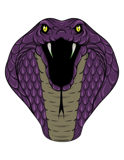 Vektor wütend beängstigend cobra head purple vector