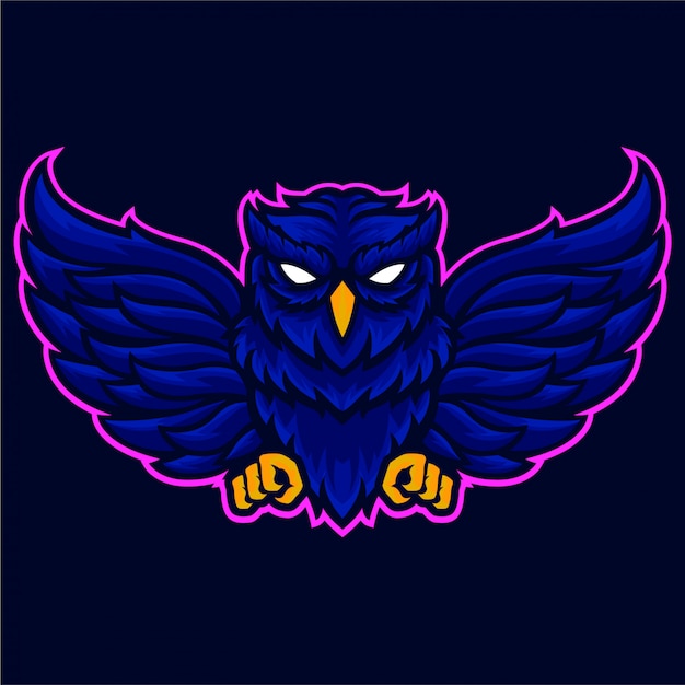 Wütend owl wings logo vorlage