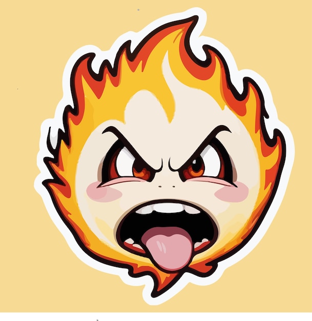 Wütende böse feuer-emoji-aufkleber