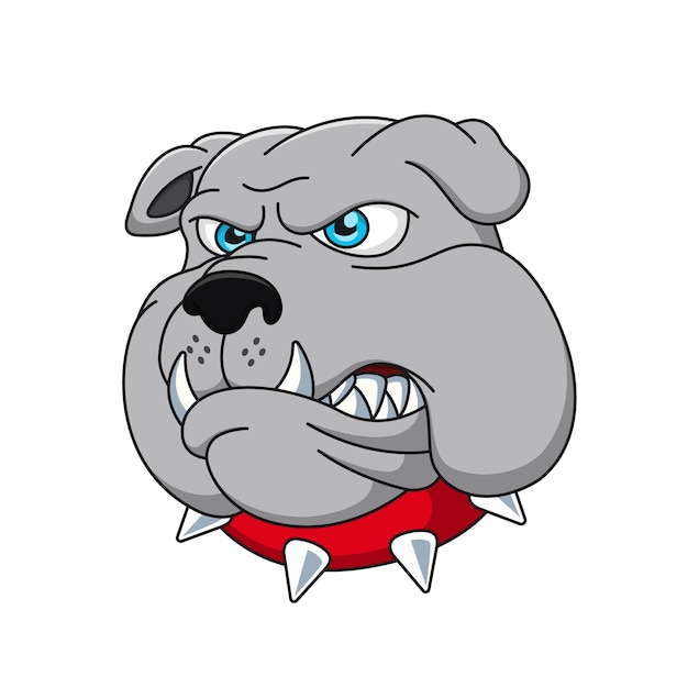 Wütende Bulldogge Kopf Maskottchen Vektor-Illustration