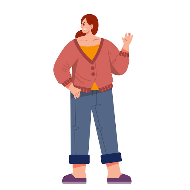 Wütende Frauengesten-Personenillustration