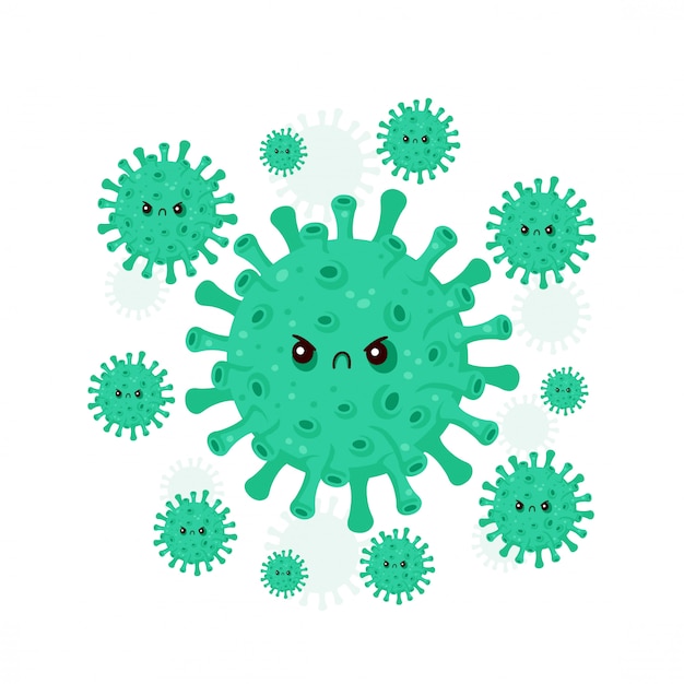 Wütende schlechte Coronavirus-Infektion, Mikrobakterien.