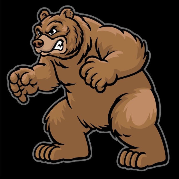 Wütender Cartoon-Grizzlybär