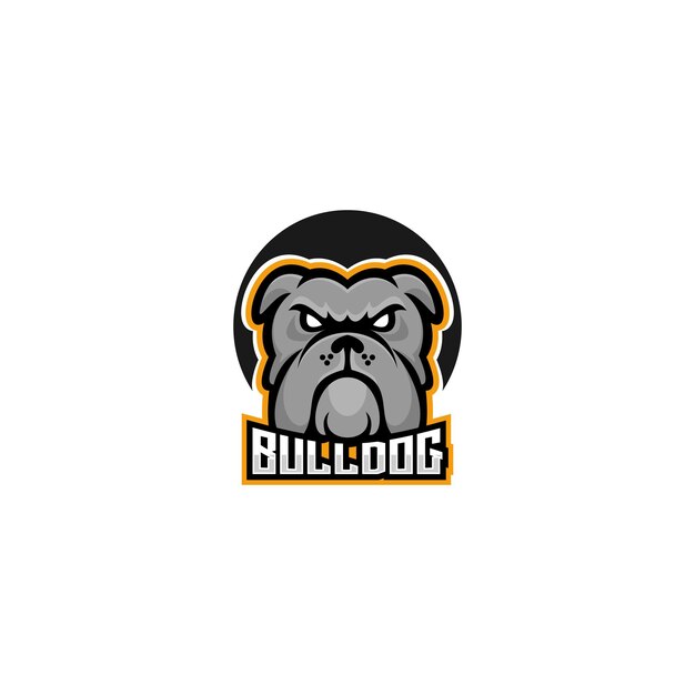 Wütendes Bulldoggen-Logo-Design-Maskottchen
