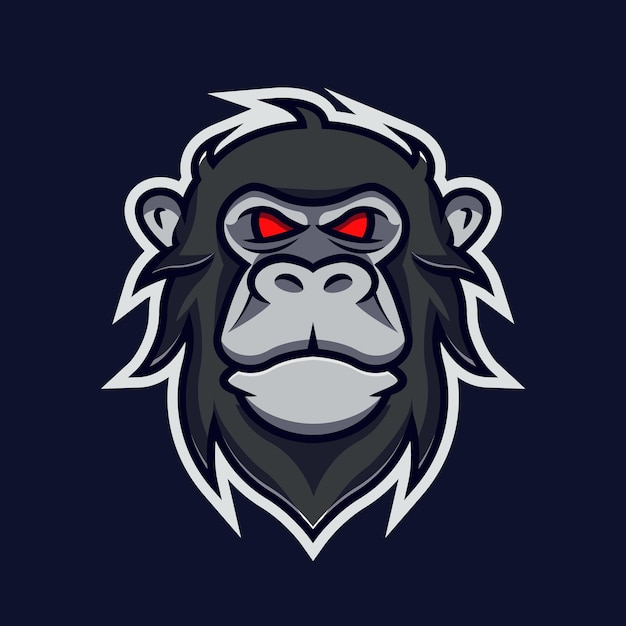 Wütendes gorilla-logo abbildung des wilden gorilla-logos abbildung des maskottchens von king kong