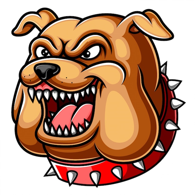 Wütendes Kopfmaskottchen der Bulldogge