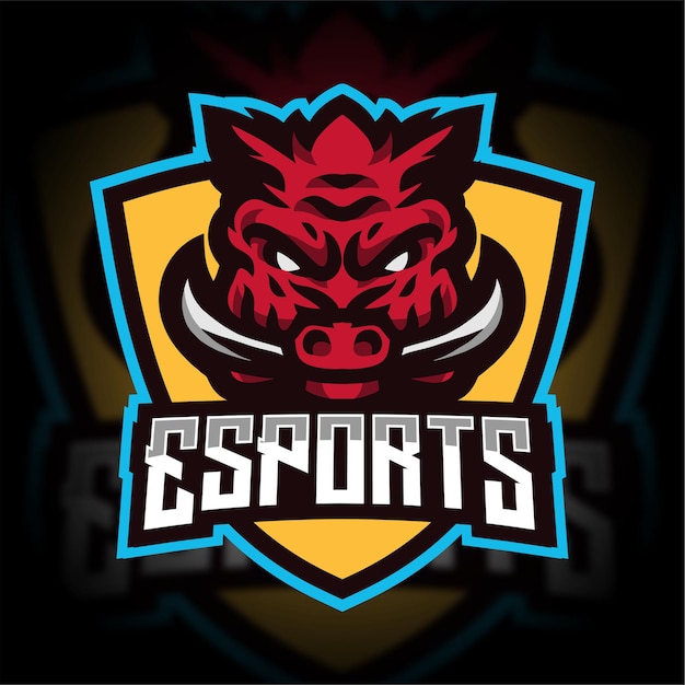 Wütendes wildschwein-esport-gaming-logo