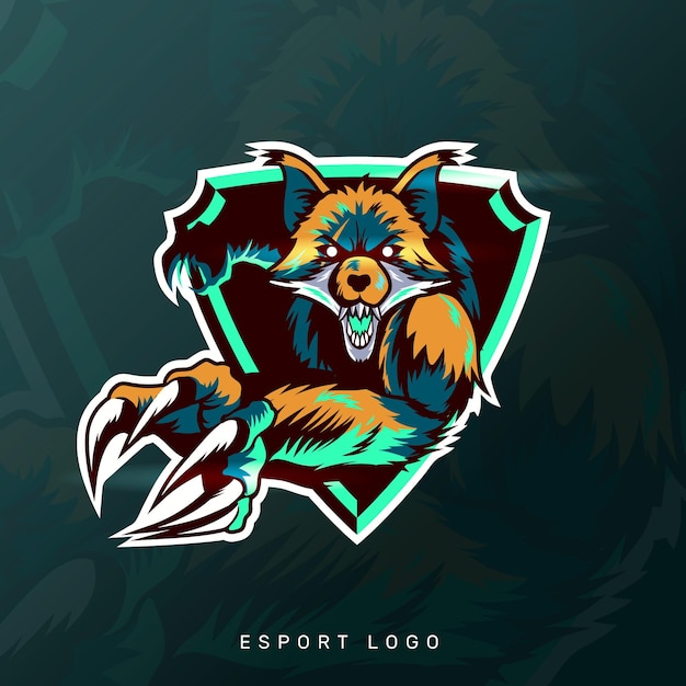 Wütendes wolf-esport-gaming-maskottchen-logo