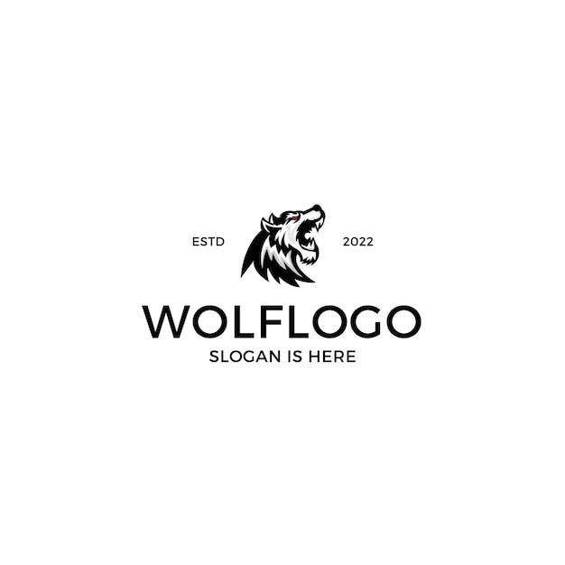 Wütendes Wolf-Maskottchen-Logo-Design