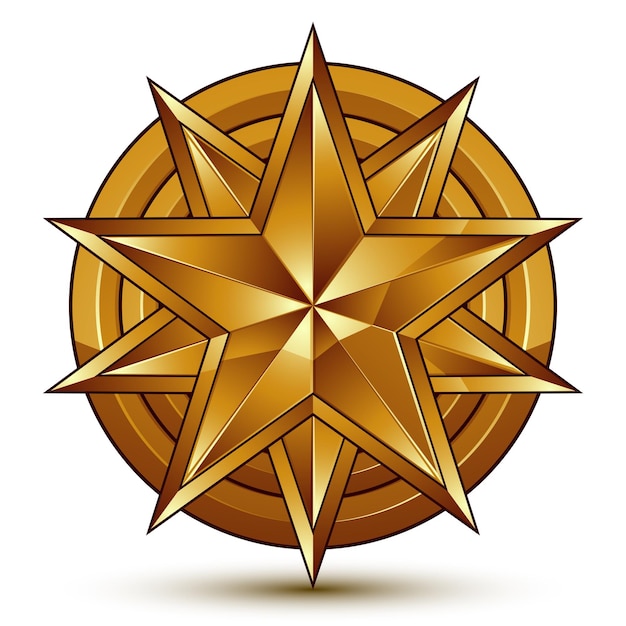 Wunderbare vektorvorlage mit goldenem sternsymbol, am besten für den einsatz im web- und grafikdesign. heraldisches symbol, klarer eps8-vektor.