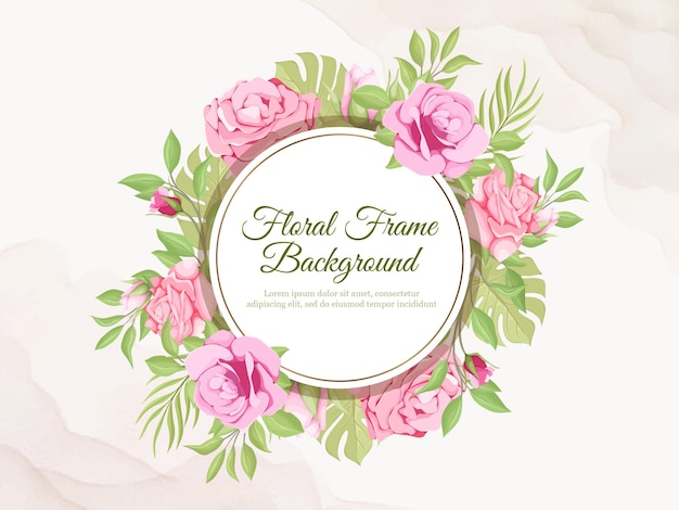 Wunderschönes hochzeitsbanner-hintergrund-blumen- und blatt-vorlagen-design