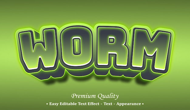 Wurm 3d schriftstil-effekt