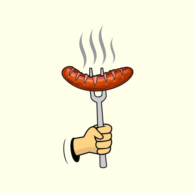 Vektor wurst-cartoon-design-illustration