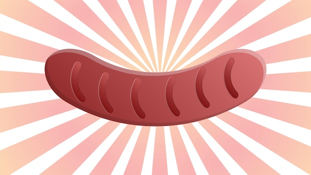 Wurst einfaches Zeichen Vektor Dunkelrotes Symbol in zitronengelber Verschlussblase bei rotem Popart